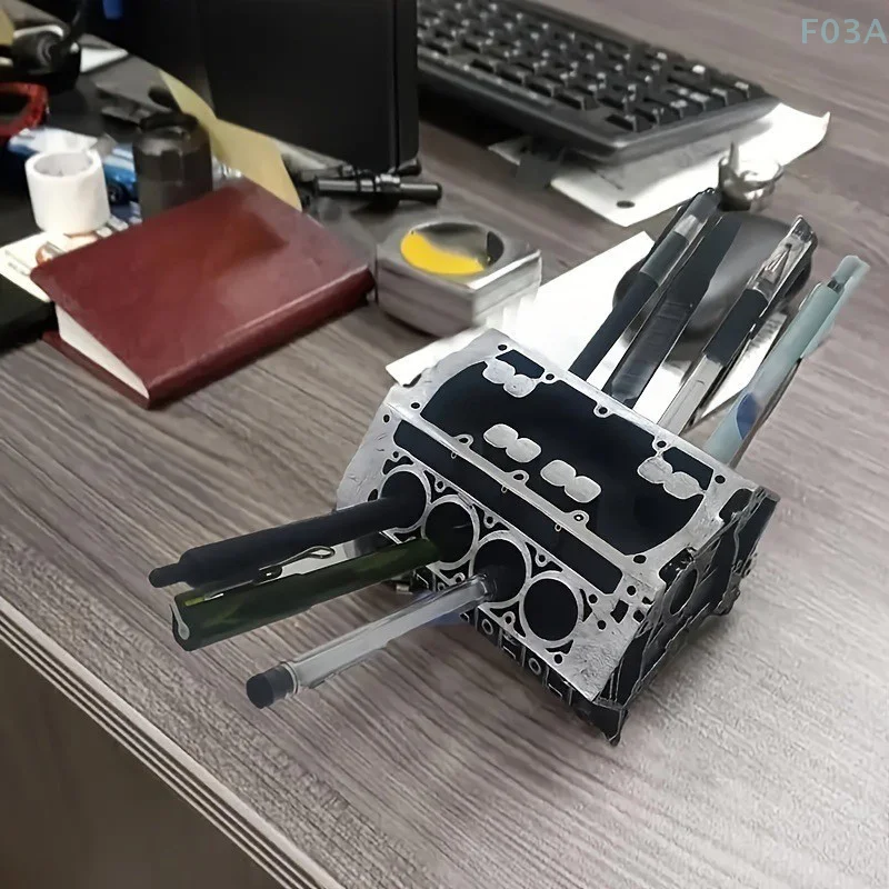 Engine card block pencil holder business organizer displayer ornaments tabletop decoration 1 pc