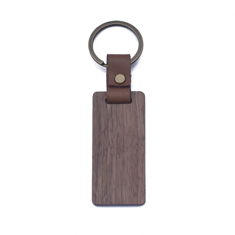 

Blank Rectangle-Shaped Wooden Keychain Unfinished Keychain for Key Ring for Key Tags DIY Keychain Craf