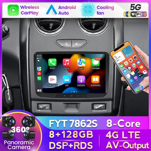 8gb 128gb 2 Din Android 8 pouces Autoradio Pour Dacia Sandero Duster  Renault Captur Lada Xray 2 Logan 2 Gps Navigation Wifi