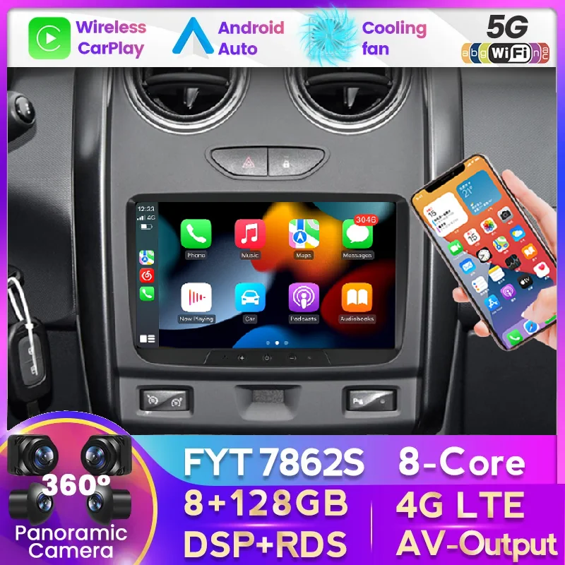 Radio de coche Android 13 de 10 pulgadas con pantalla táctil GPS Sat Navi  Reproductor estéreo AMprime 2 DIN Bluetooth WiFi Receptor FM Teléfono móvil