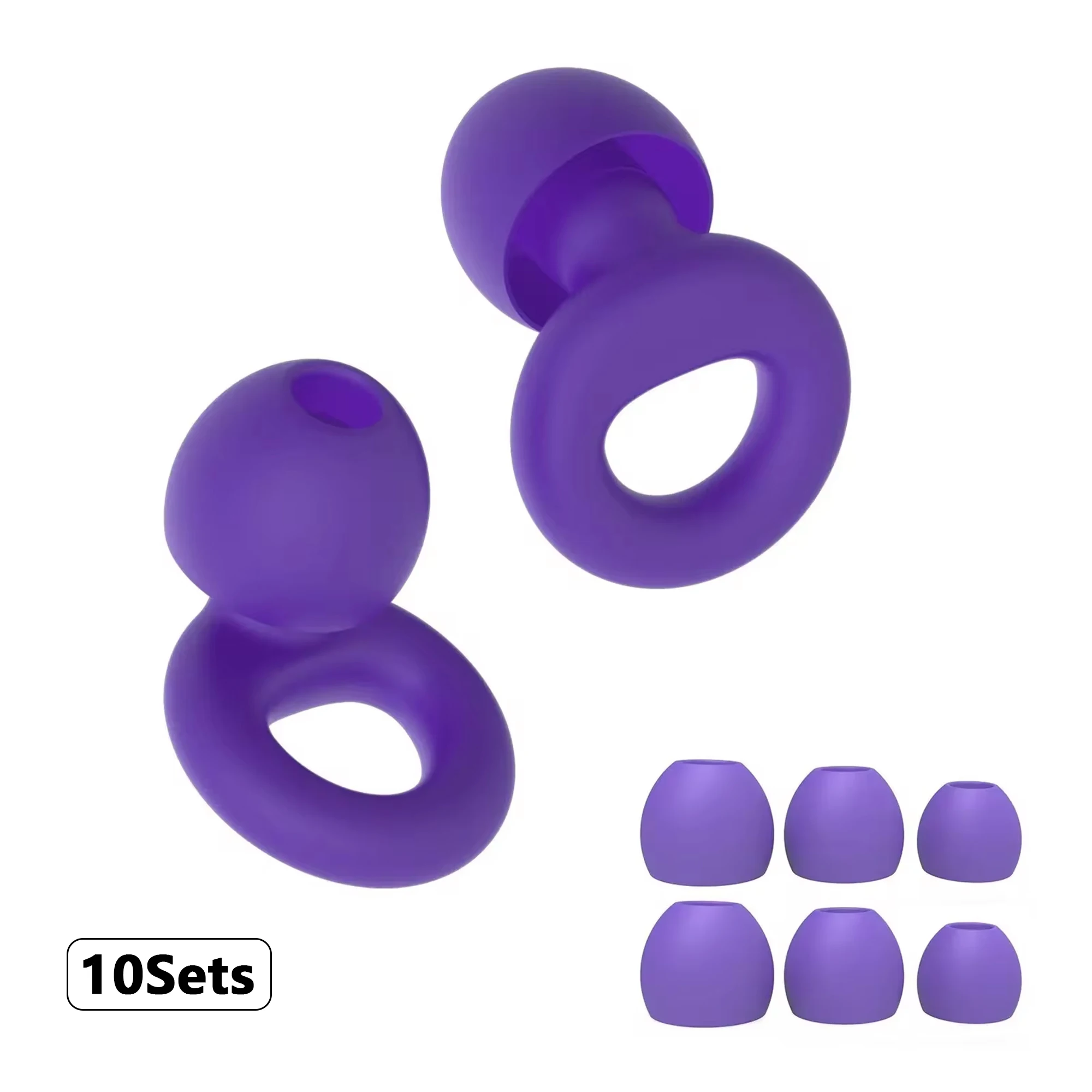 Ultra-Soft Silicone Ear Plugs for Sleep, Swim, and Work – Reusable Noise-Reducing Hearing Protection with 8 Comfort-Fit Tips