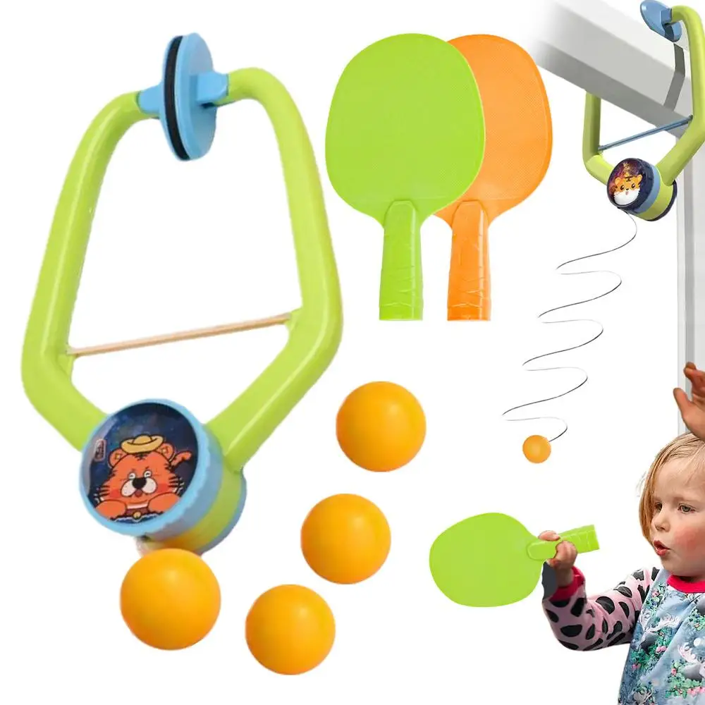 Description Picture 2 of itemDoorway Game Pingpong Trainer Door Pong Game For Kids With Racket And Balls Portable Table Tennis Trainer Set For Home School