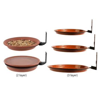 Bird Bath Spa Tray Weatherproof Hanging Bird Feeder Bowl Attracts Wild Birds Pet Supplies for Balcony Railing Garden 5