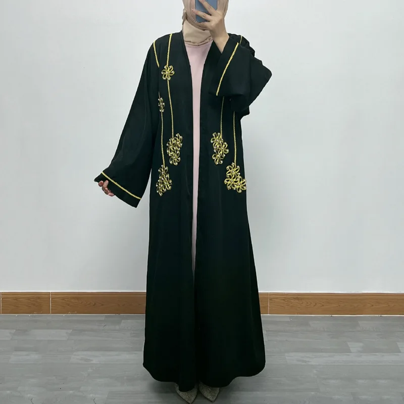 

Muslim 2024 Women's Staple Elegant Zipper Bat Sleeve Cardigan Robe