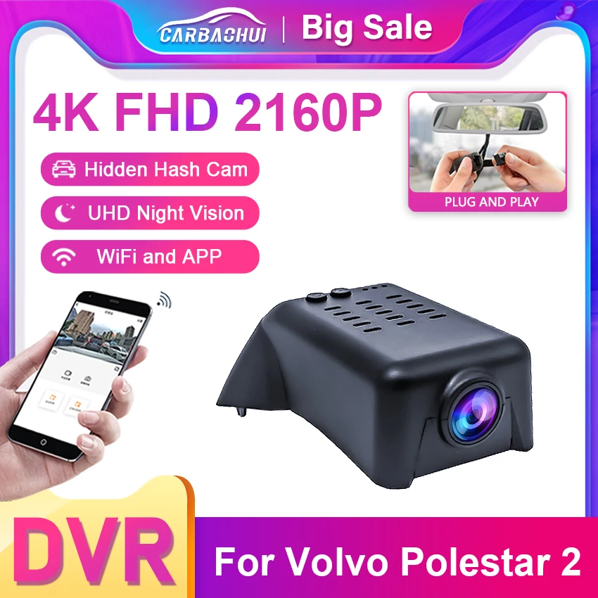 

Новинка! Автомобильный видеорегистратор, оригинальный видеорегистратор для Volvo Polestar 2 2020 2021 2022 2023 UHD 4K