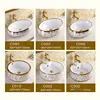 European-style Ceramic Bathroom Sink Square Countertop Basin Round Gold Art Basin Light Luxury Washbasin Set Washing Hand Basin 6