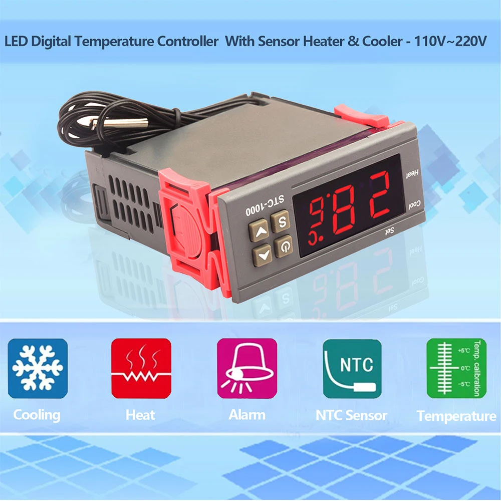 

STC-1000 STC 1000 12V 24V 220V LED Digital Thermostat for Incubator Temperature Controller Thermoregulator Relay Heating Cooling