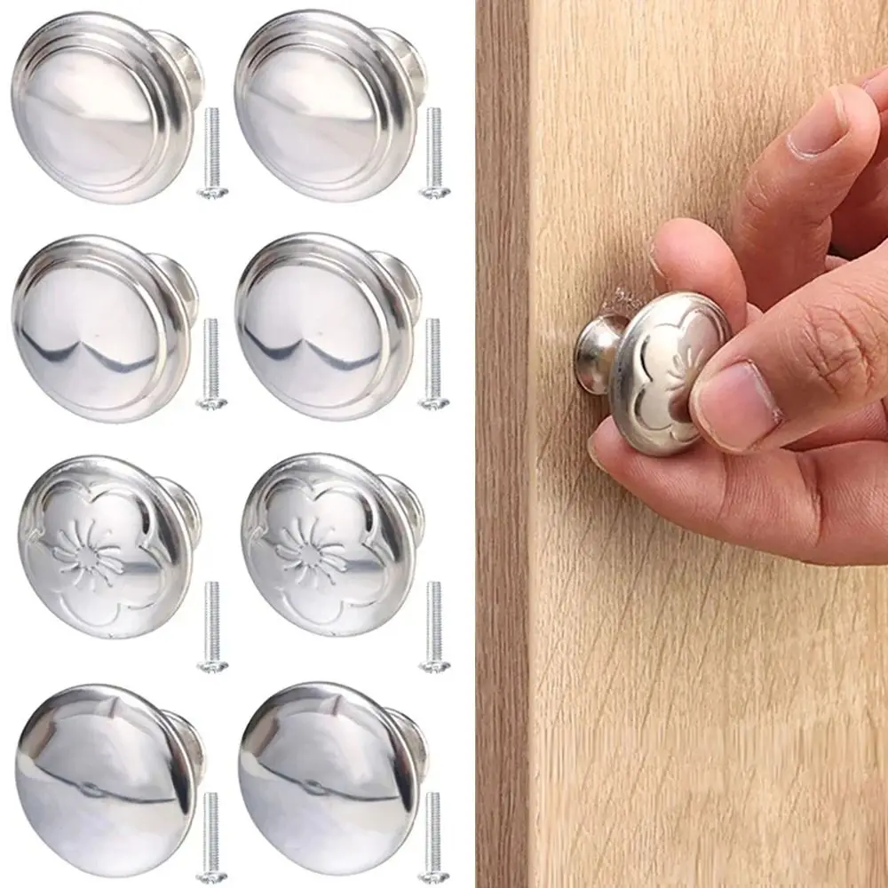 2Pcs/Set Furniture Hardware Drawer Knobs with Screws Kitchen Home Single-hole Pull Cupboard Cabinet Stainless Steel Door Handles
