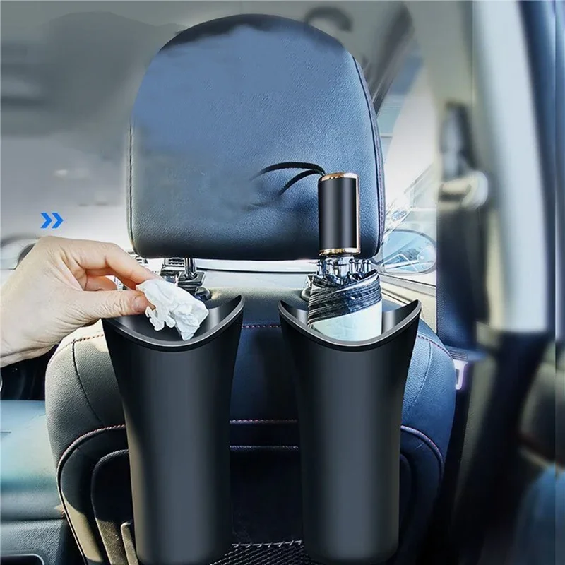 Multi-functional Car Umbrella Holder Hanging Bin Back Seat Trash Can Storage Waterproof Car Interior Accessories