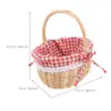 Little Red Riding Hood Basket Rattan Storage Hand-woven Baskets Small Wicker Picnic with Handle 2