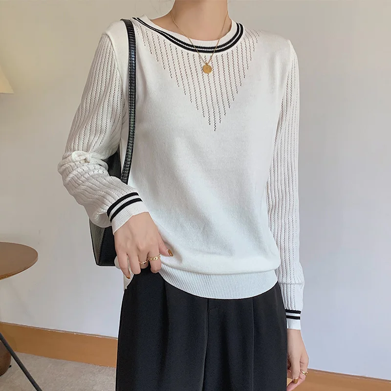 

Korean Fashion Office Lady Elegant High-grade New Sweater Women Autumn Winter Knitted Long Sleeve Top Pullover Cheap Wholesale