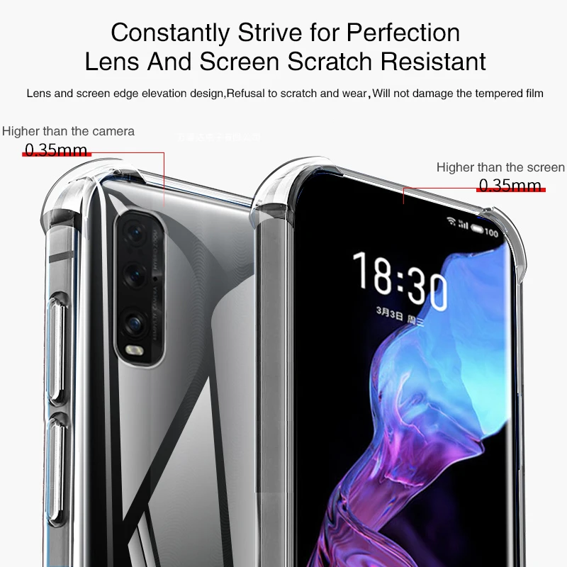 Tumundosmartphone Coque Transparente Avec Cordon Noir Pour OPPO Find X2 Pro - Protection Antichoc, Étui à Lanière
