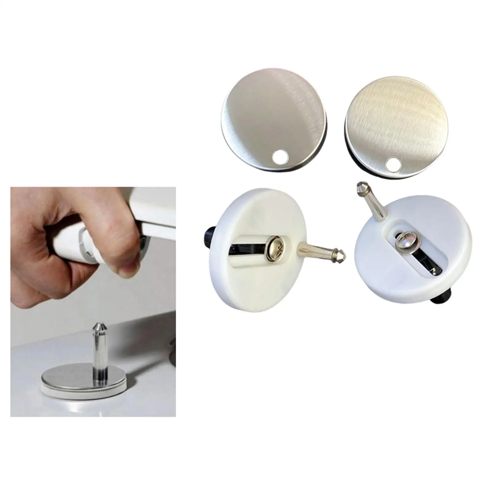 2x Toilet Seat Hinges Professional Replacement for Home Toilet Lid Fixings