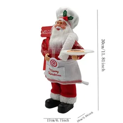 12 - Inch Christmas Chef Santa Claus Decoration - Festive Home Ornament (A)
