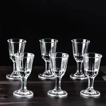 6pcs Shot Glass 10ml Small Capacity Glass Spirits Cup Goblet Spirits Cup Wine Dispenser Wholesale Transparent Cups Drinkware 1