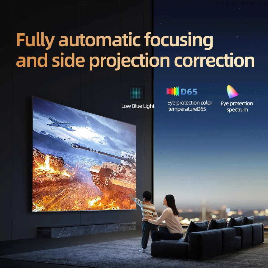 4K HD Android Smart Projector Dual band 5G WiFi Connection for Massive Resources on Mobile Phones Portable Projector for Cinemas