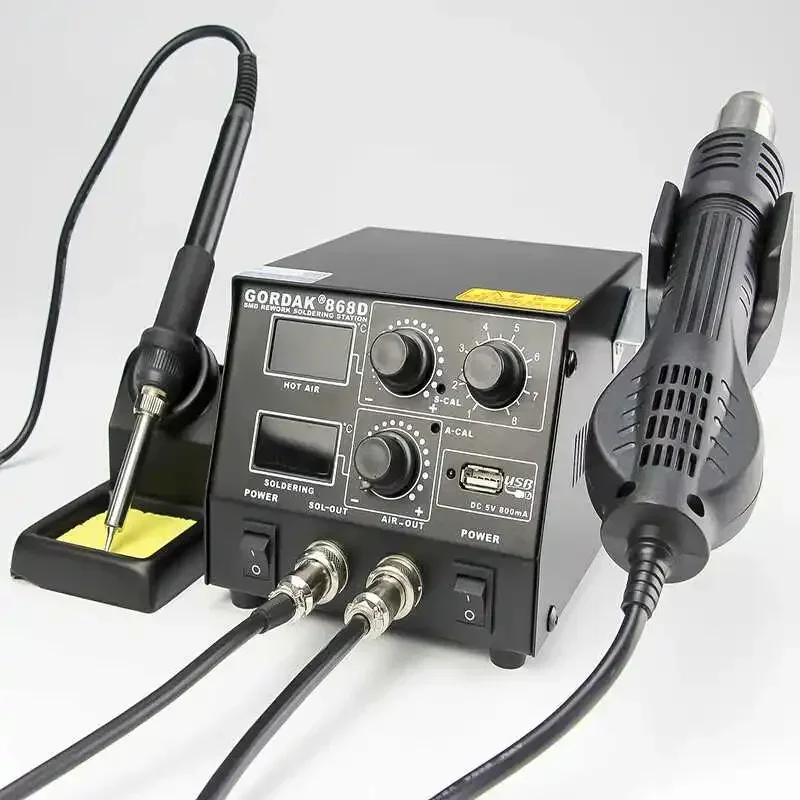GORDAK 868D 2 in 1 500W Soldering Station SMD Rework Station Hot Air Gun Electric Solder iron For Welding Repair tools 2