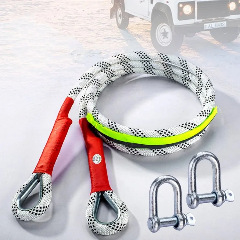 Car Tow Strap Outdoor Emergency Tow Ropes Off Road Vehicle Truck Trailer Towing Rope Thicker Buckle Auto Rescue Pulling Rope images - 6