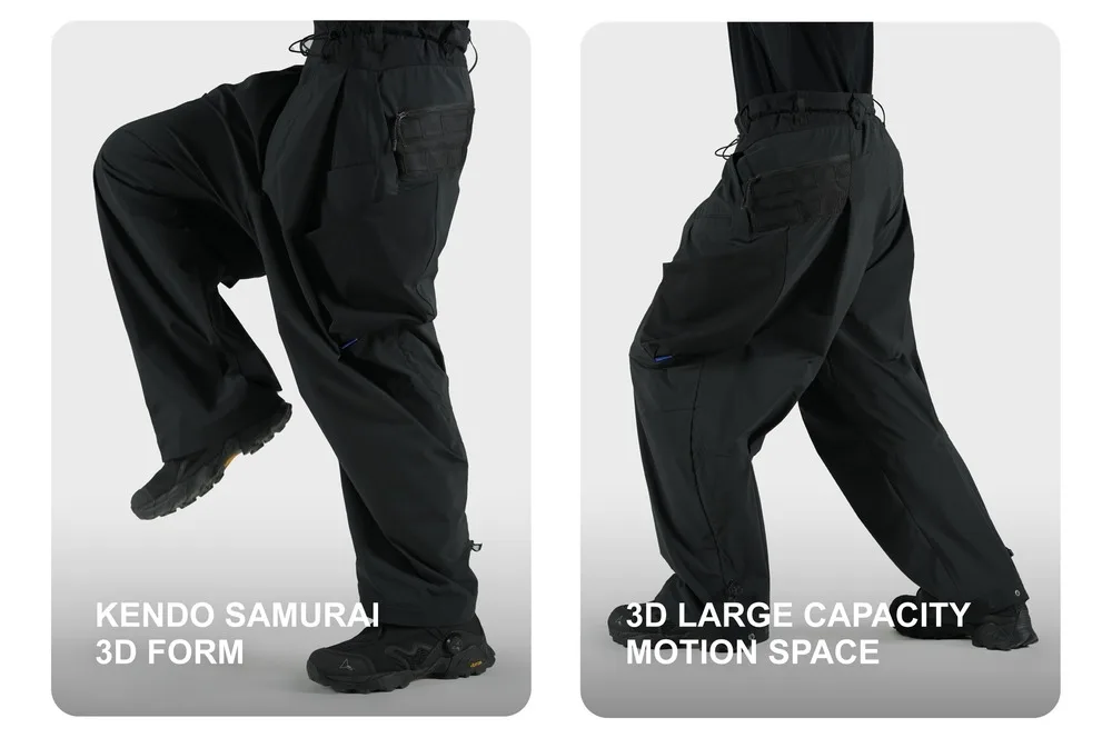 Reindee Lusion 25ss Toray loose samurai pants 3d cut multishape multipocket waist adjustment techwear gorpcore