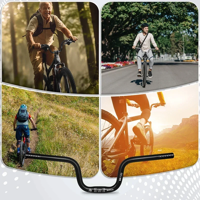 Folding Bike Handlebar 25.4mm Aluminum Hi-Rise 120/160mm Bicycle Swallow Riser B