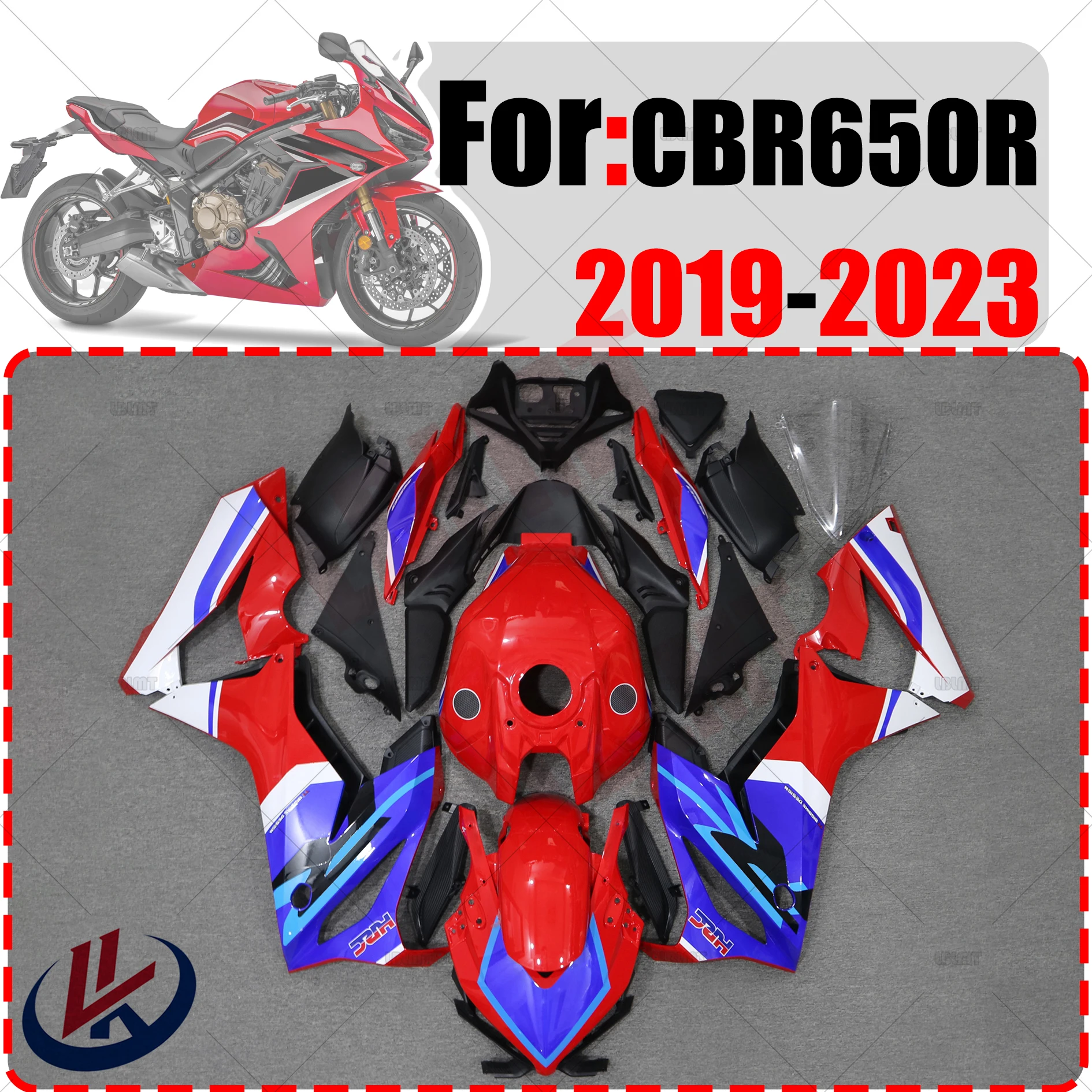 

Комплект обтекателей для мотоцикла, подходит для HONDA CBR650R CBR 650R CBR650 R 2019-2023, комплект обтекателей из высококачественного АБС-пластика