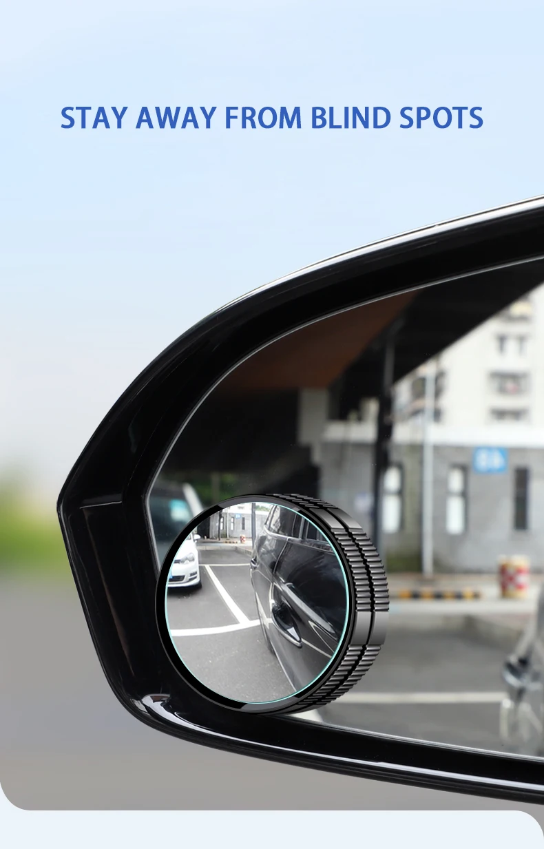 2 STÜCK Saugnapf Auto Konvexer Toter Winkel Spiegel HD 360 Grad Weitwinkel Einstellbare Rückspiegel Extra Hilfs Runde Spiegel Accessori – Detail 14