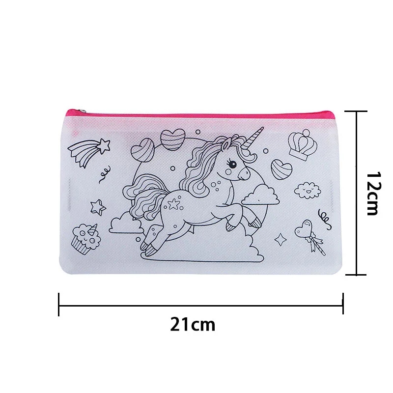 Graffiti Bags DIY Color Filling Drawing Pencil Bag Creative Graffiti Coloring Stationery Storage Bag Marker Pen Painting Kits For Kids Student