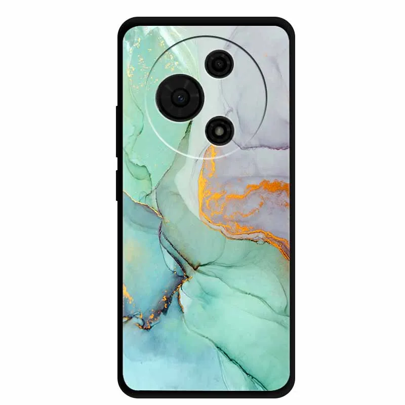 Gradient Marble Painted Silicone Phone Case - Shockproof Soft Cover