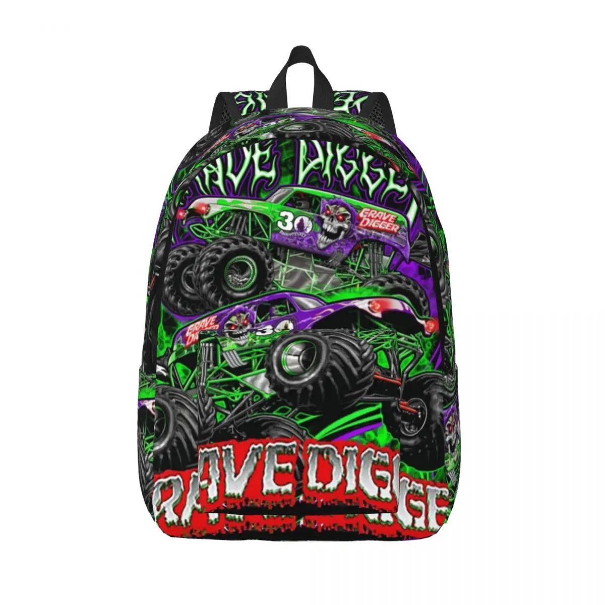 Monster Jam Truck Zaino Grave Digger Unisex Poliestere Outdoor Style Zaini Regalo Di Natale Kawaii High School Bags Zaino