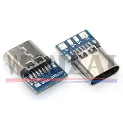 10 - Pack USB 3.1 Type C Connector Set with Male/Female Solderable Adapter and PCB Board Support (10pcs TYPE - C Femal)