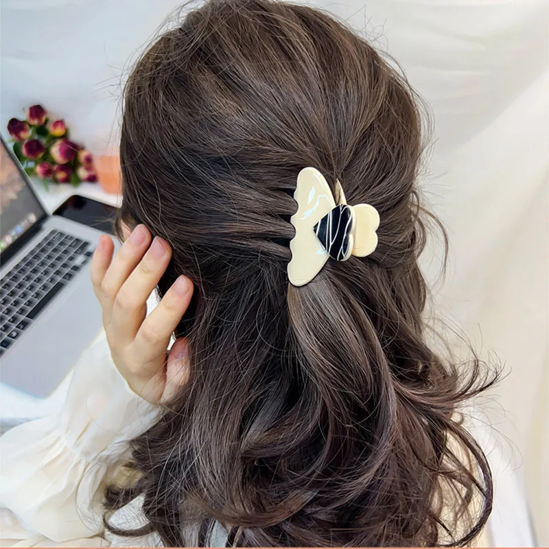 الكورية لطيف الحلو 5.5 سنتيمتر متوسطة الحب القلب القرش كليب عالية الجودة الأزهار حمض الخليك ذيل حصان كليب إكسسوارات الشعر