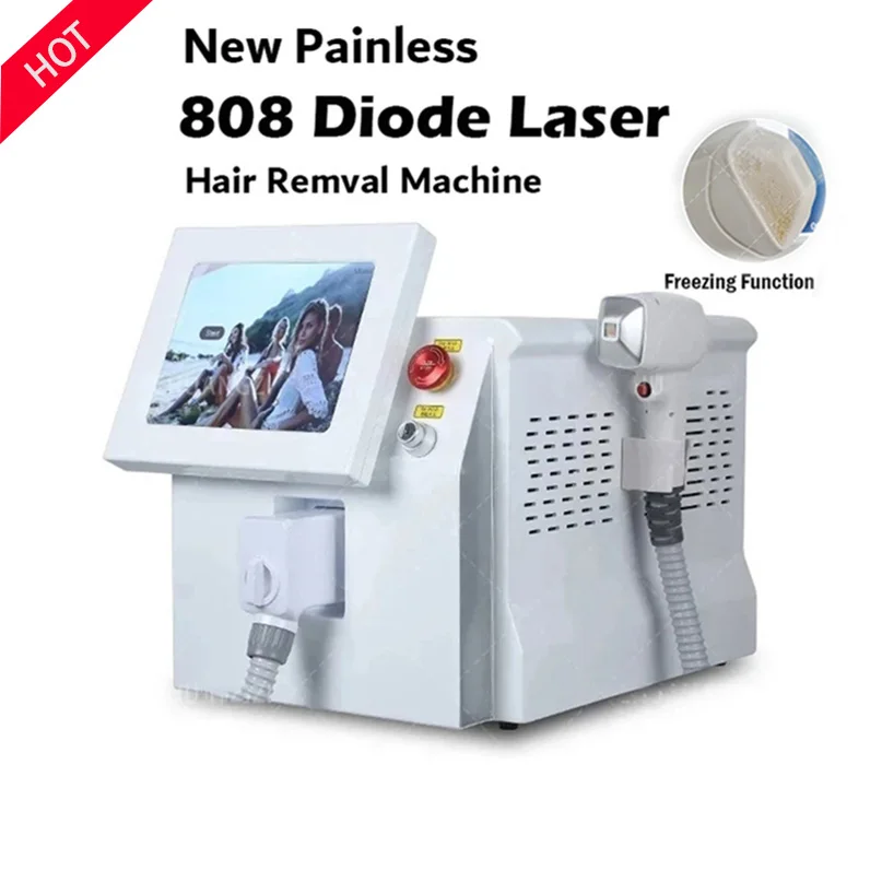 Portable Diode Laser Hair Removal Machine 2000W 3Wavelengths 755NM 808NM 1064NM Permanent Painless Facial And Body Hair Removal