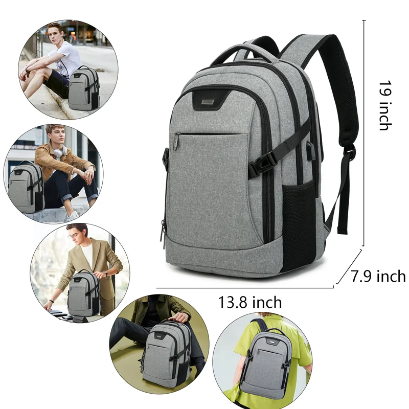 Hot selling! Business Backpack For Men 15.6 inch USB Charge Travel Notebook Laptop Backpacks Fashion School Backpack For Male