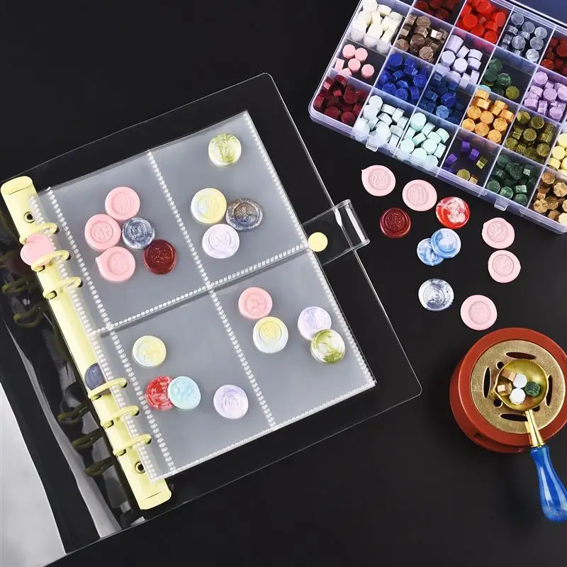 A5 6-Hole Strap Storage Clip Folders Scrapbook Cutting Die Storage Organizing Sticker Transparent Bag Book Booklet