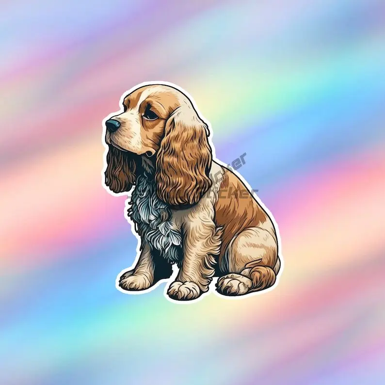 

Cute American Cocker Spaniel Sticker Kawaii American Vinyl Dog for Laptop Animal Water Bottle Vehicles Trunk Robot Automobiles