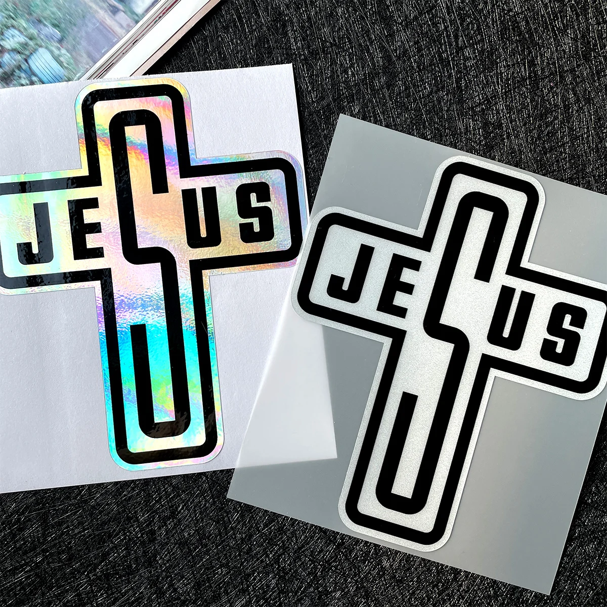 Waterproof Decorative Jesus Cross Sticker for Motorcycles and Vehicles