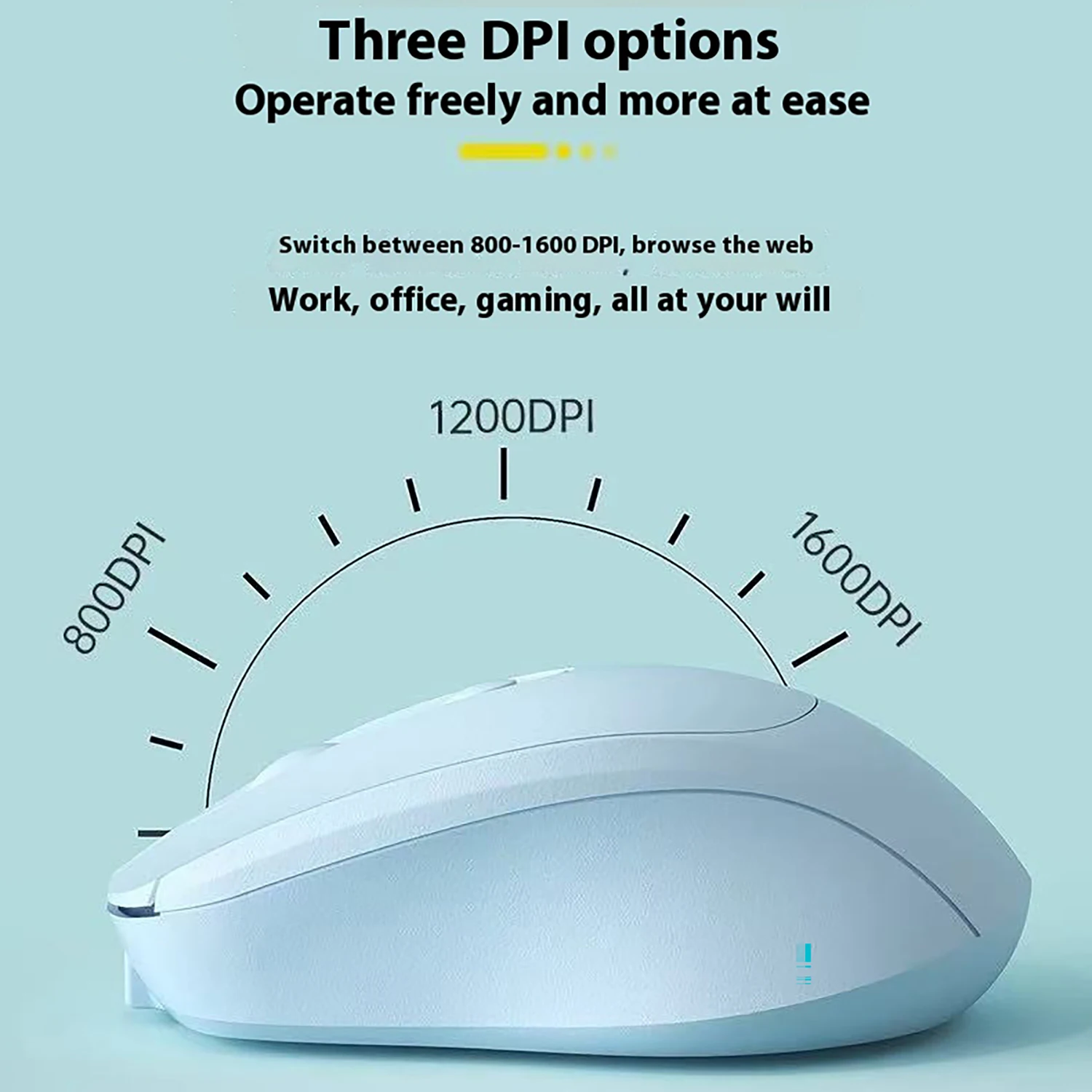 2025New Compact Bluetooth Mouse, 2.4G Wireless & Noiseless, 1600DPI for PC/Tablet/MacBook, 500mAh Rechargeable & Portable