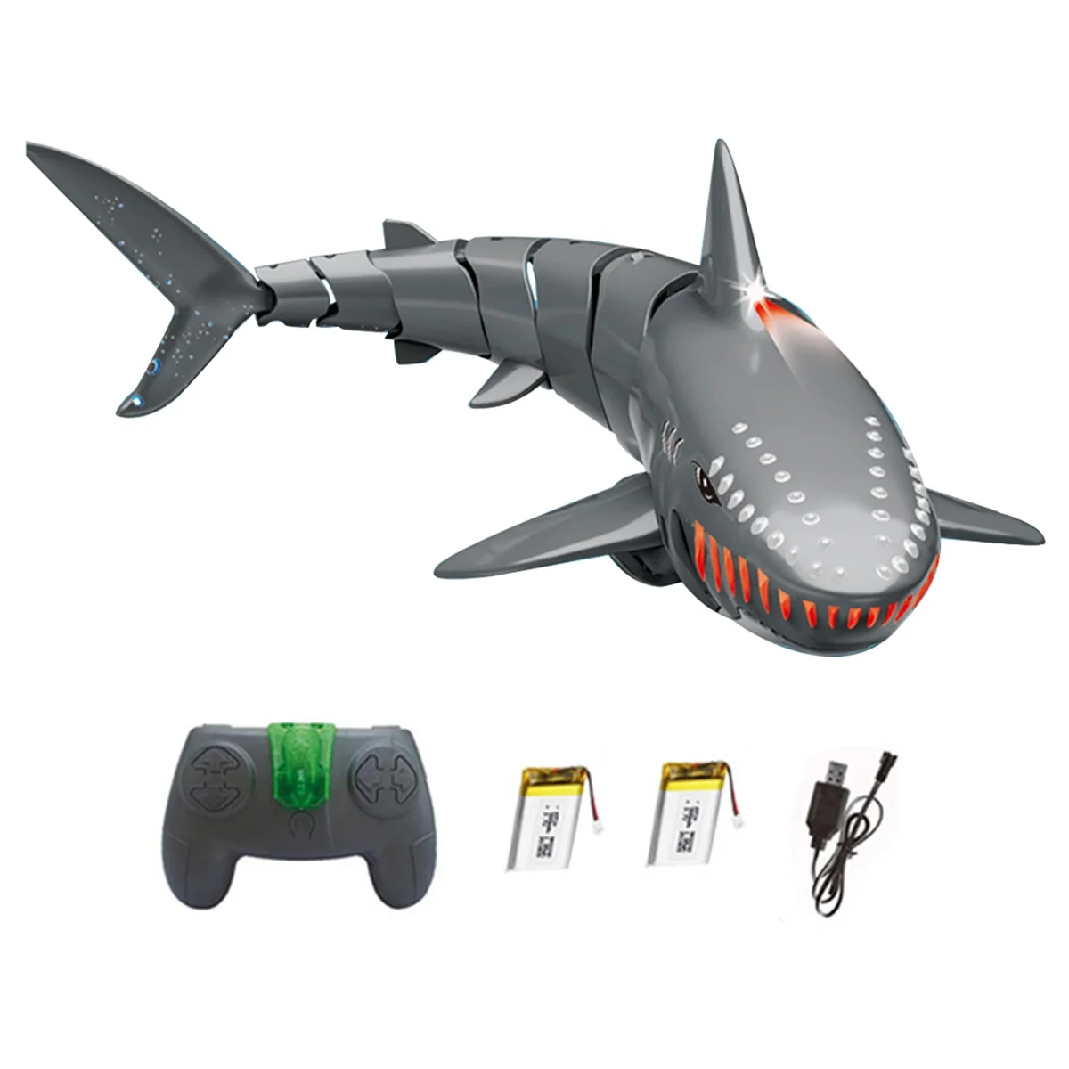 2.4G RC Shark Toys for Kids, RC Water Toys RC Boat with Lightfor Swimming Pool Water Toys (with 2 Batteries) 6