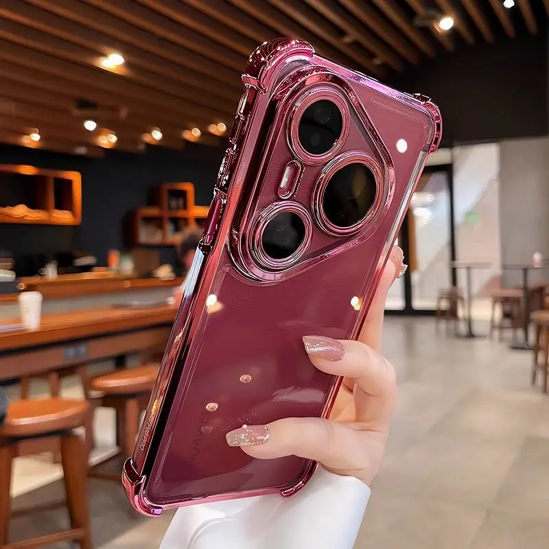 Fashion Electroplating Transparent Shockproof Case with Reinforced Corners