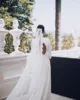 Civil Wedding Dresses 2024 Women V neck 3/4 Sleeves Backless Wedding Party DressBrides Side Slit Sexy Bridal Gowns Customized 2