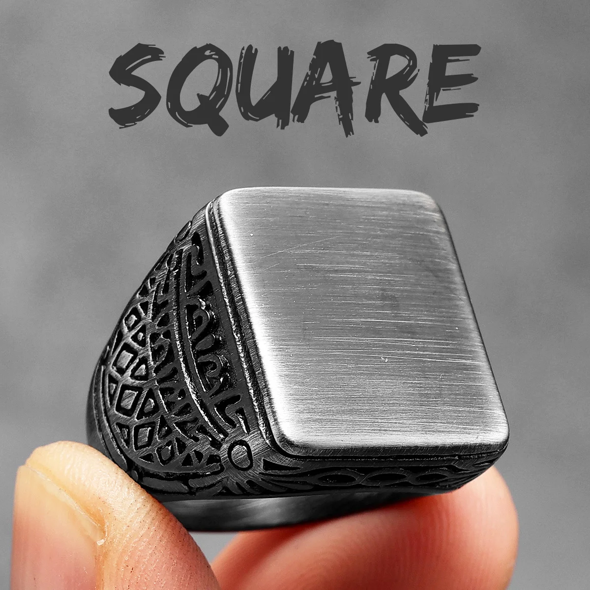 Retro Geometry Texture Men Rings Stainless Steel Women Jewelry Punk New In Stranger Things Fashion Accessories Gift Wholesale
