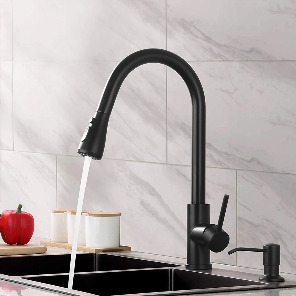 

Pull Out Spray Shower Head Setting Kitchen Spare Replacement Tap Sprayer Black Water Tap Faucet Filter Black