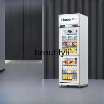 Hot sales Vertical Freezer Single Door Dual Temperature Fresh Display Cabinet Refrigerator Commercial Milk Meat Food Refrigerati