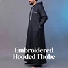 2026 New Men's Hooded Thobe Long Sleeve Loose Fit Islamic Jubba Kaftan Middle East Ethnic Robe Comfortable