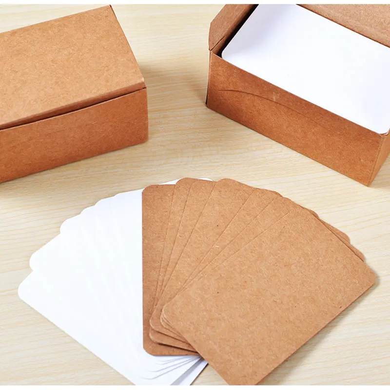 Vintage Blank Card DIY Greeting Cards Graffiti Word Cards Wedding Party Gift Thick Kraft Paper Postcards invitations 100pcs