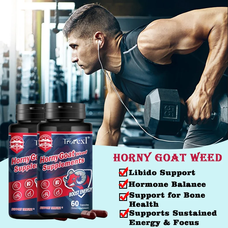 Horny Goat Weed Capsules Organic Pure 60 Capsules Non-GMO