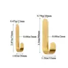 Brass Wall Hook Self Adhesive Brass Hooks Behind-door Key Clothes Hanger Hook J Shaped Towel Holder Bathroom Kitchen Accessories 6