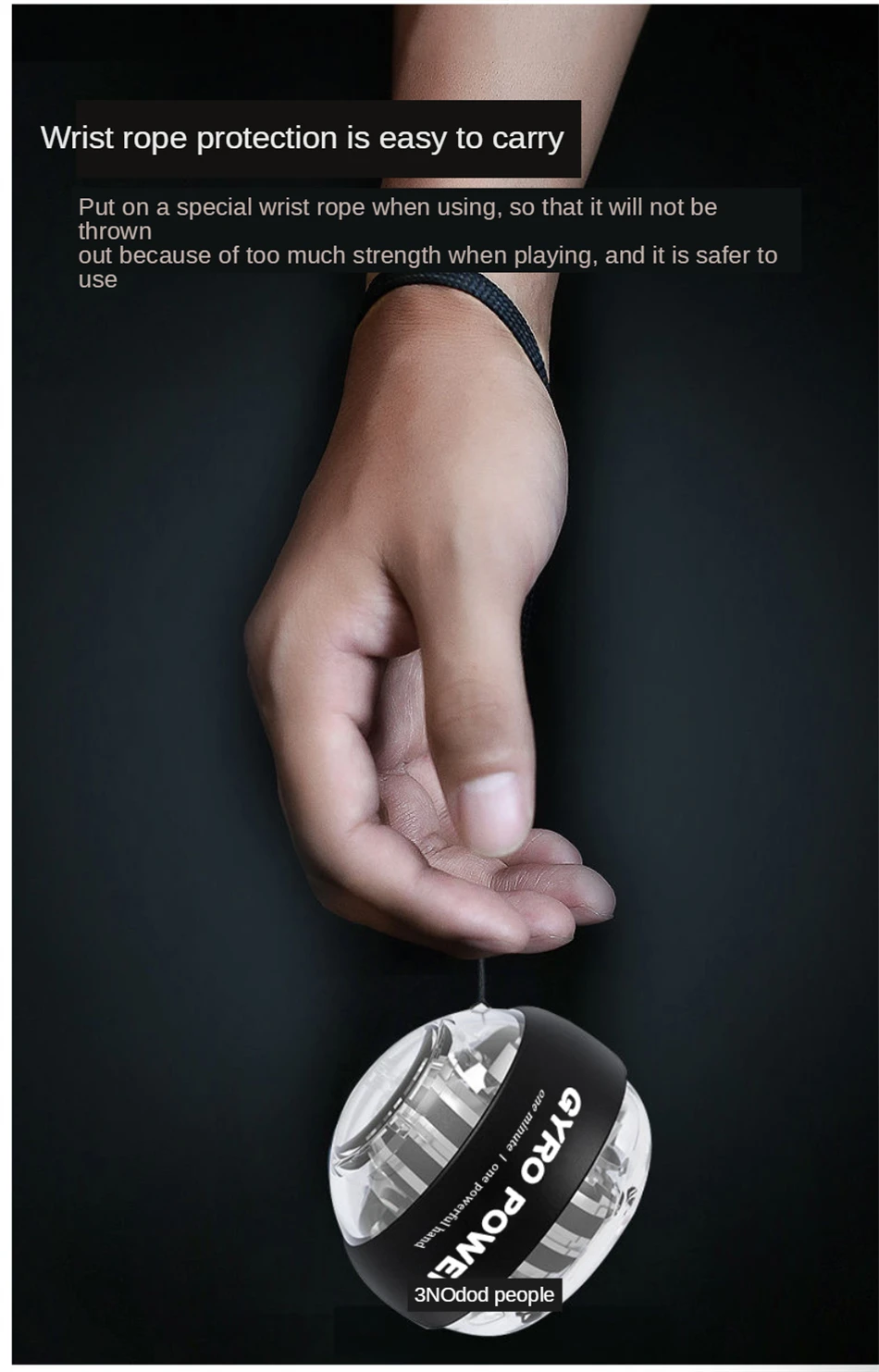 Description Picture 6 of itemHand Strengthener Full Metal Power Wrist Ball Forearm Muscle Training Gyroscopic Ball Mute Metal Gym Exerciser