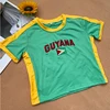 Women Gothic Vintage O Neck Slim Crop Tops Short Sleeve T-Shirt For Summer Y2k Streetwear GUYANA Letter Print Sporty Baby TShirt 3