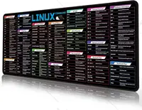 Linux File Commands Line Black Large Cheat Sheet Mousepad for File Transfer/Networking/Package Installation/Disk Usage/SSH login 1